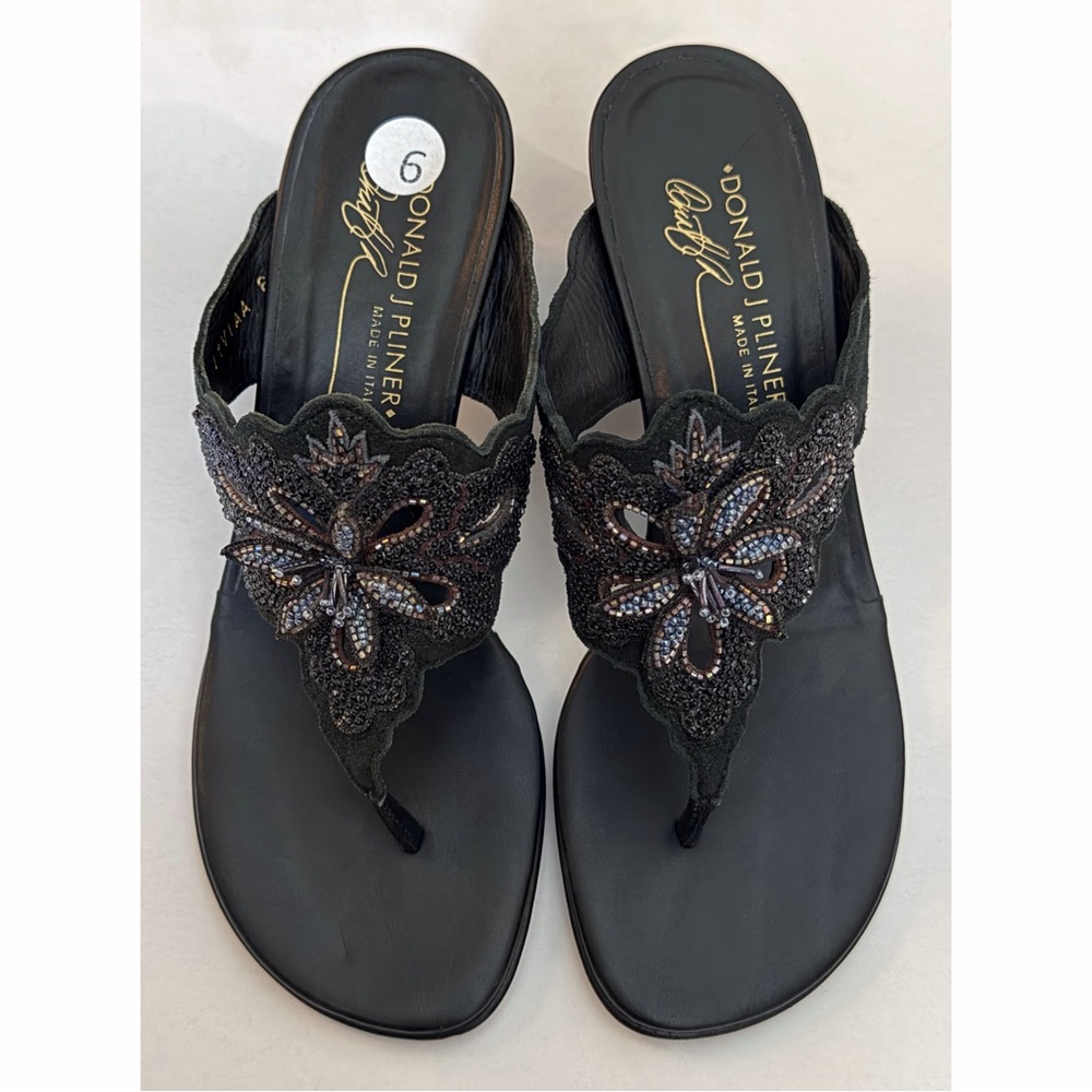 Donald J. Pliner Suede Beaded Sandals